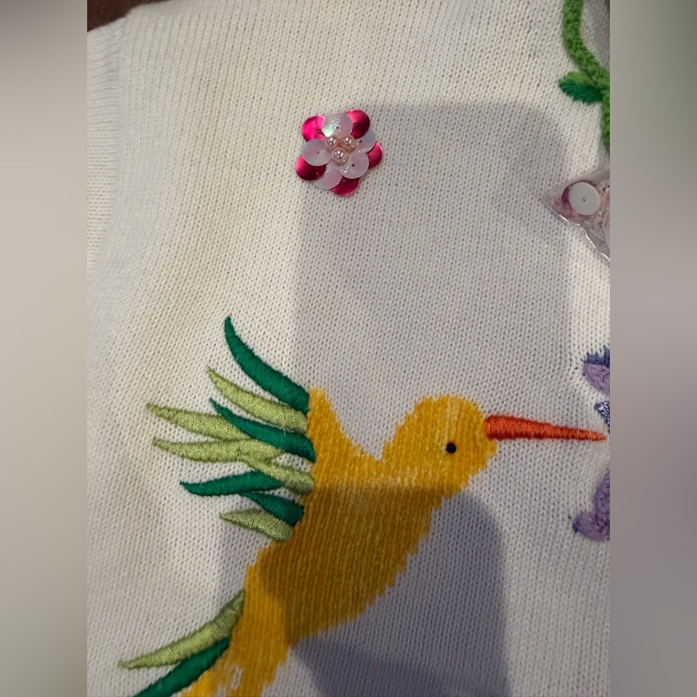 NWT Quacker Factory Floral Embroidered Short sleeved sweater - 3X - Picture 4 of 7
